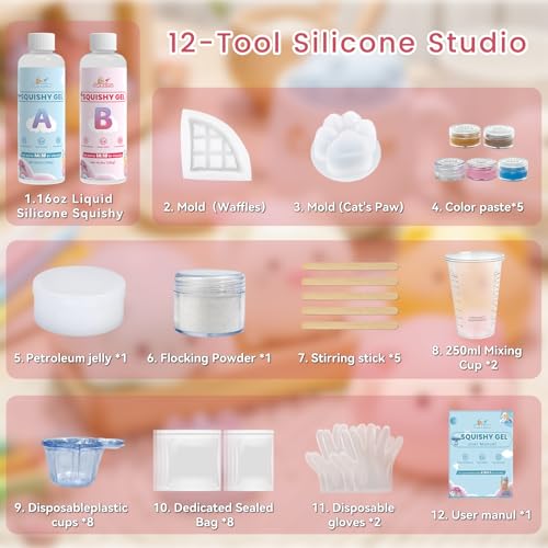 50% Off Jarezina 12 Pcs Taba Squishy Kit with Molds & Guide