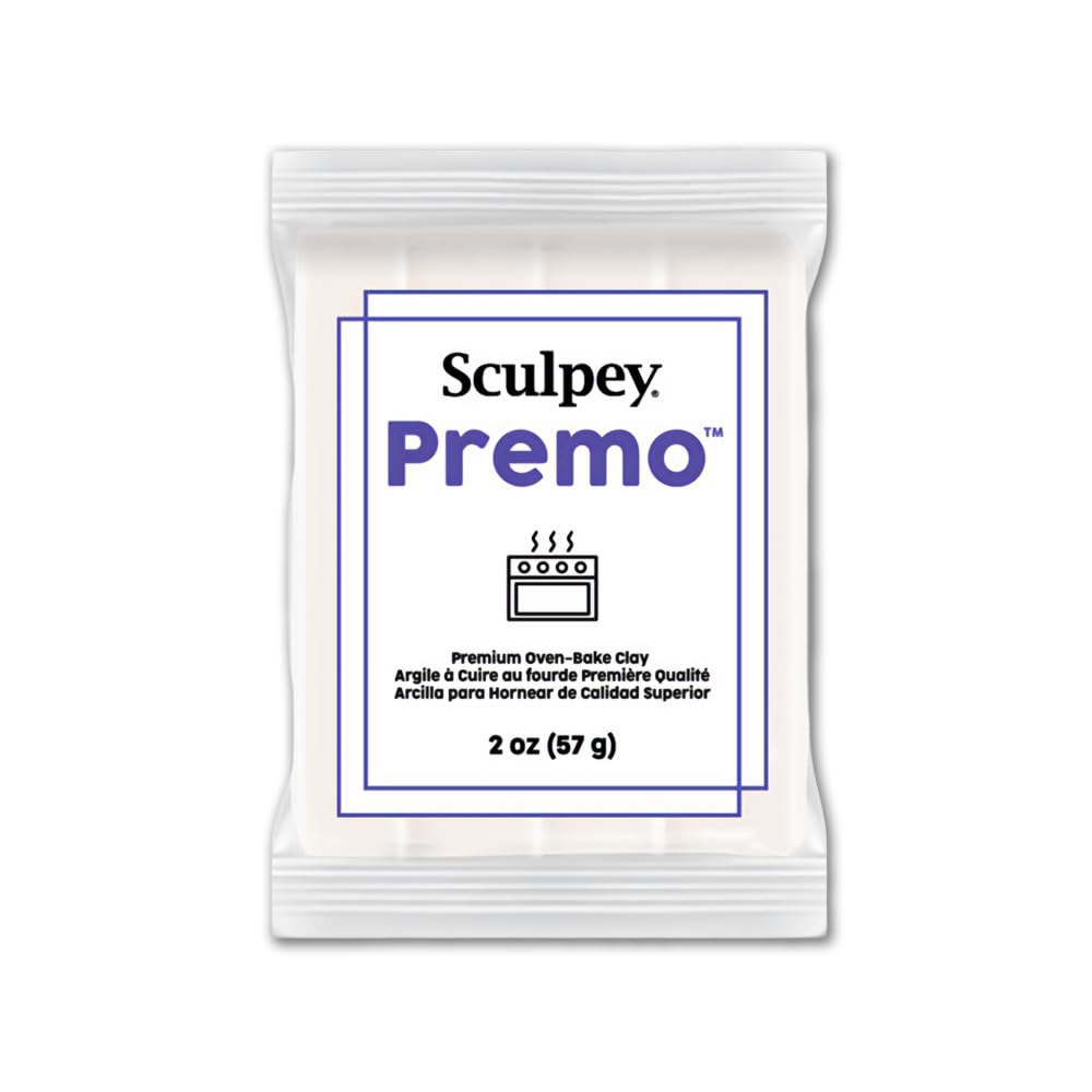 Sculpey Polyform Premo Polymer Clay (2 Ounces, White Translucent) PE02 5527.