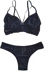 Conjunto Tirinhas Sutiã Sem Bojo Sem Aro Com Tule Renda E Strappy Bra
