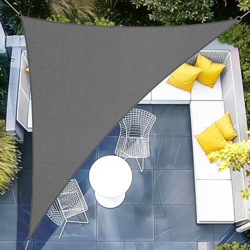 Sunnylaxx 3x3x4.25m Impermeable Toldo Vela de Sombra, Triangular Grafito Toldos Exterior Terraza Protección Rayos UV para Exteriores, Pergola, Jardín,Terrazas