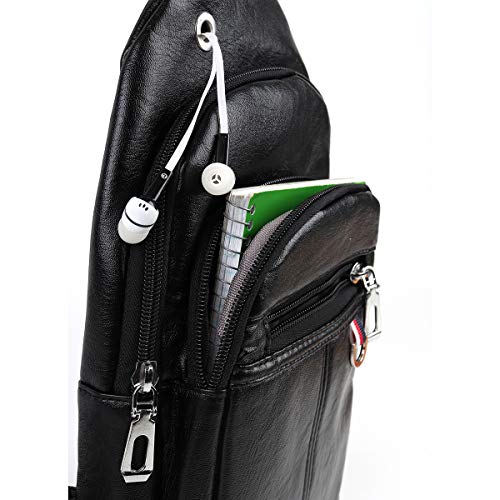 WESTEND Crossbody PU Leather Sling Bag with Adjustable Strap-Travel Small Daypack3