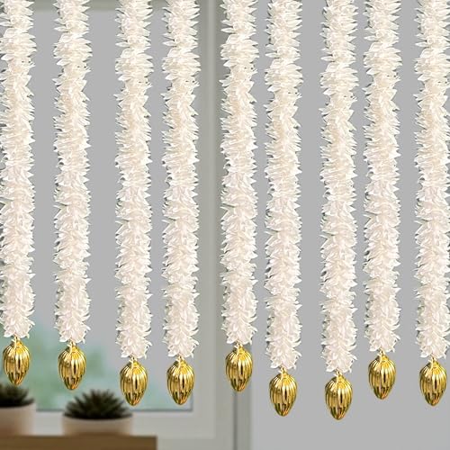 Image of Rajasthan Kraft Artificial Gajra Hanging with Golden Lotus Pack of 5 |39 Inch Long, Traditional Festival & Wedding Home Dcor for Diwali, Makar Sankranti, Pooja & Griha Pravesh(GJ-26-5)