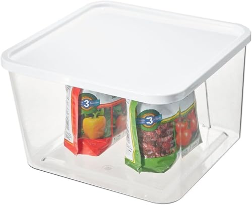 iDesign - Contenedor de almacenamiento con tapa y soporte de pared, colección Wallspace, 12 x 12 x 8 pulgadas, contenedor transparente disponible en Yaxa Costa Rica