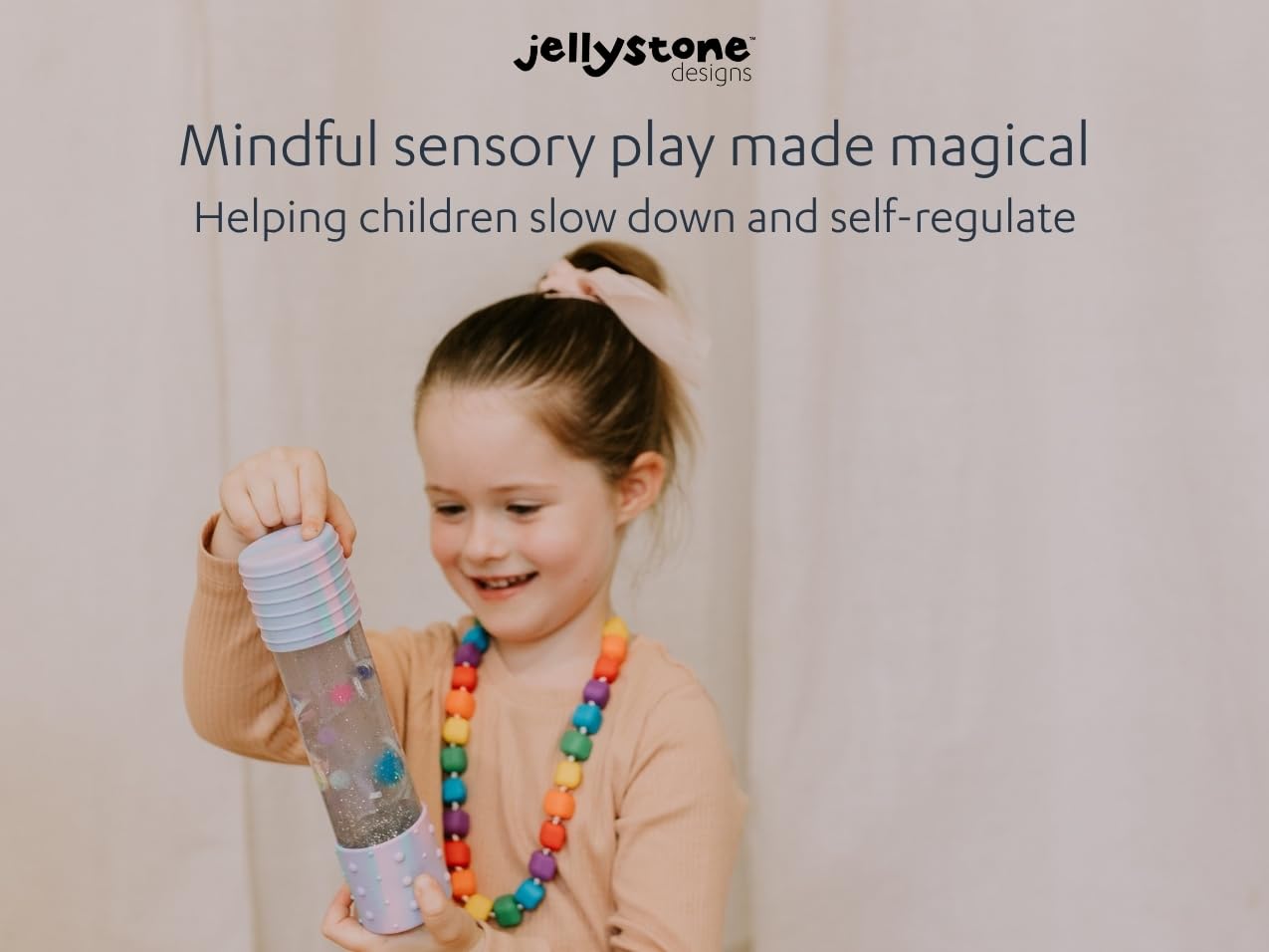 Jellystone Designs, Juego sensorial DIY Calm Down Bottle, botella sensorial para niños a partir de 3 años de edad, involucra, relaja y calma la ansiedad, unicornio, 21 x 5 cm