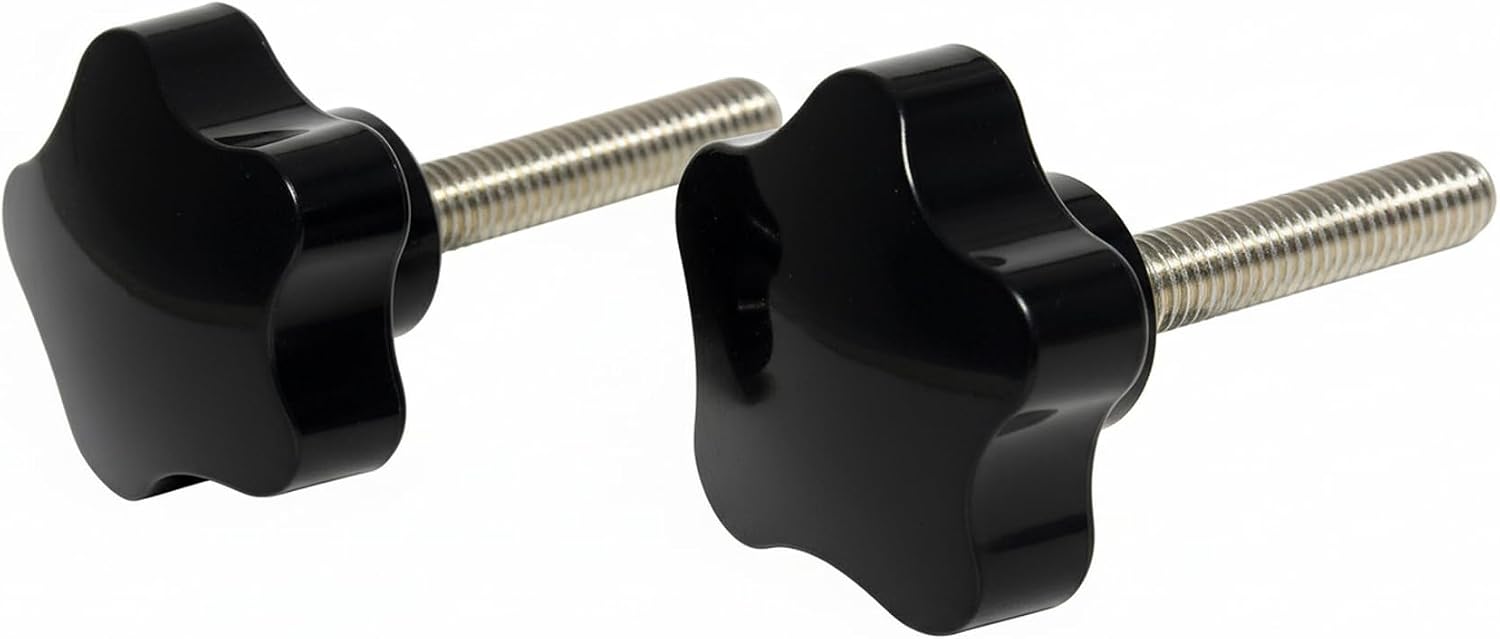Flyshop 50mm Star Knob 10mm Thread Stud Screw on Clamping Grip M10 x 50mm 2 Pcs