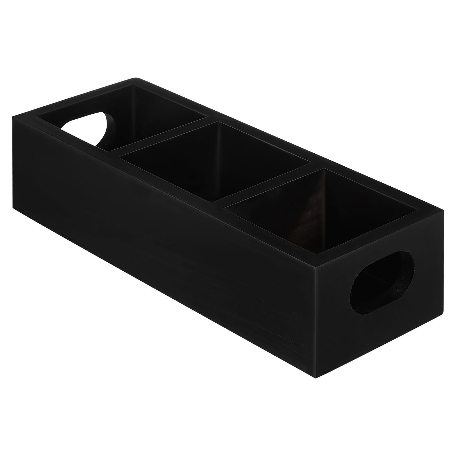 Scatola Porta Bustine di Tè in Legno Nero, Organizer Multi-Scomparto