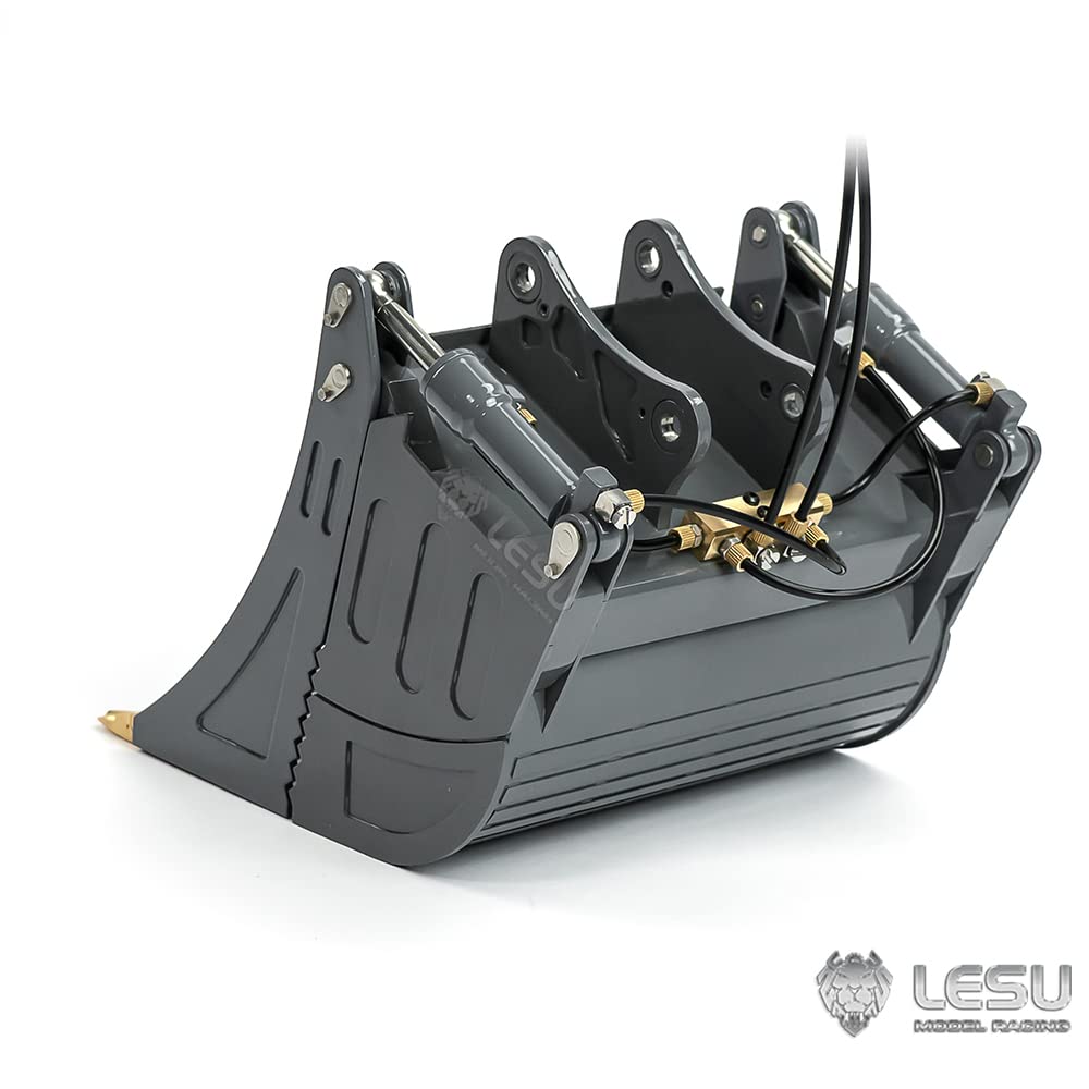 LESU 1/14 excavadora RC hidráulica pala plegable para ET35 excavadora niño juguete acero inoxidable gris pintado piezas de metal