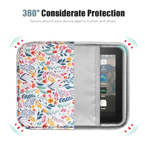 Image of TiMOVO 8-9 Inch Tablet Sleeve Case for All-New iPad mini 7 (A17 Pro, 2024) /Mini 6 (8.3-Inch, 2021), i Pad Mini 5 /4 /3 /2 /1, Portable Protective Pouch Bag, Flowers