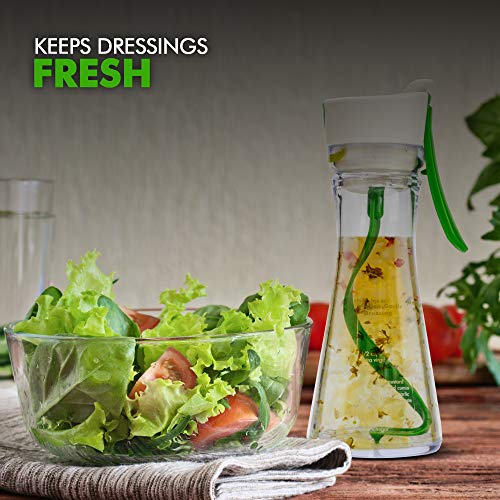 Salad Dressing Container Emulsifier Designed with Easy Pour and Spill Resistant Spout Salad Dressing Acrylic Shaker, Mix And Store Your Dressing with Our Dressing Shaker Bottle by EXULTIMATE - Thumbnail 6