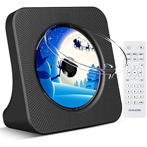 KOVCDVI Reproductor de CD multifuncional con altavoces, Bluetooth, radio y pantalla LCD Cover