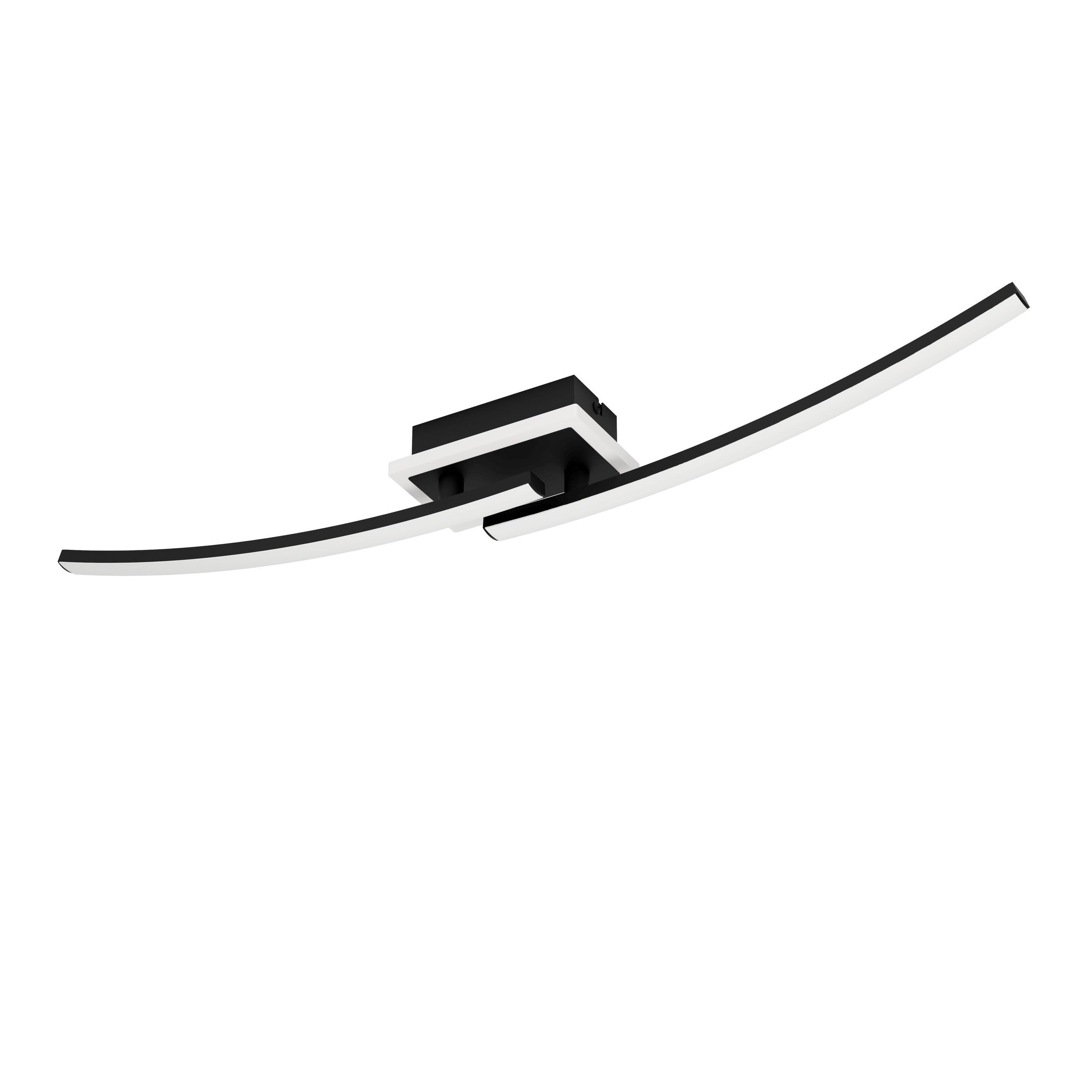 Eglo LED Ceiling lamp Lungolago, Living Room and Bedroom Lighting, lamp Made of Metal and Plastic in Black, Warm White, 75 cm