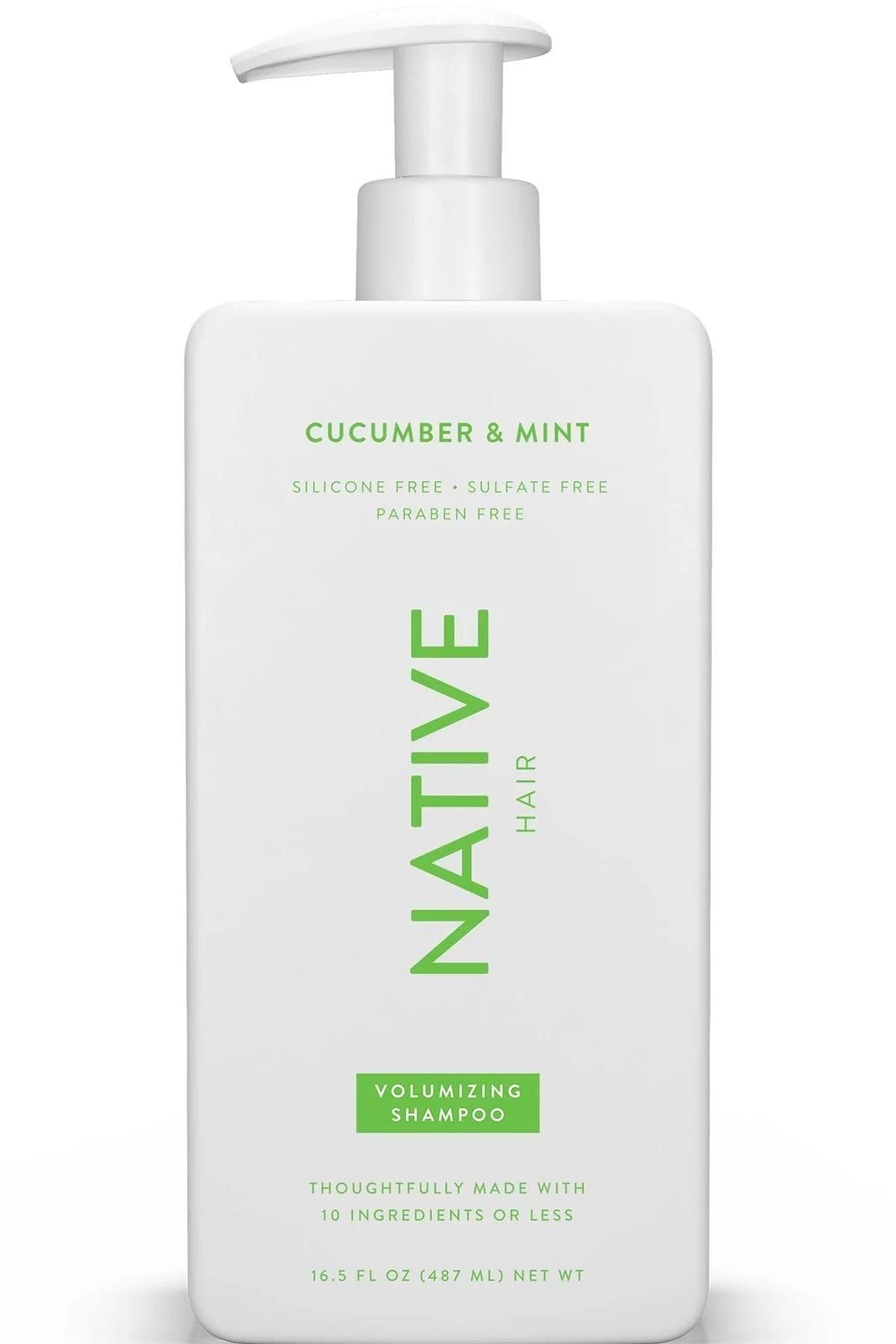 Vegan Cucumber & Mint Natural Volume Shampoo, Clean, Sulfate, Paraben and Silicone Free - 16.5 fl oz