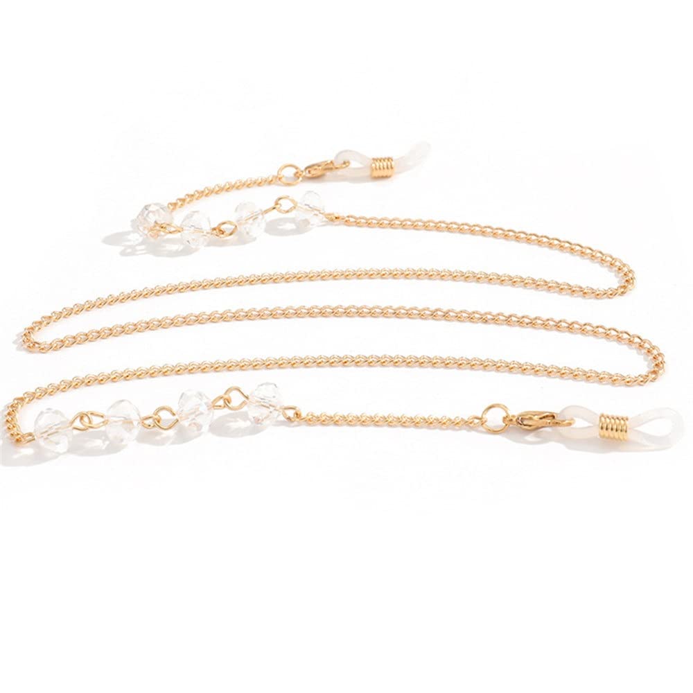 70 cm Kristallperlen Gliederkette Brillenhänger Neckalce Lesebrille Sonnenbrillenriemen Schnurhalter (Color : A, Size : 70cm) (A 70)