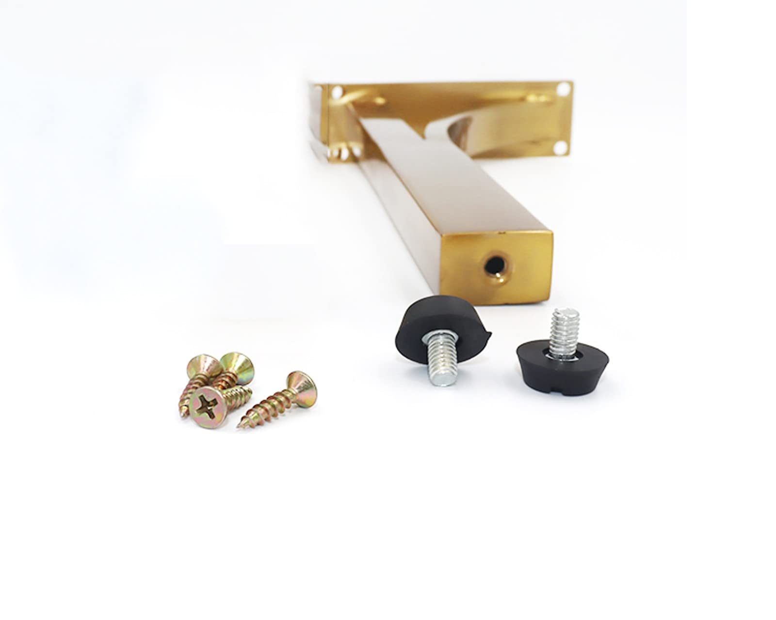 Patas ajustables de acero inoxidable para gabinete, paquete de 4 patas de metal para muebles de baño, soporte de TV y mesas, soporte dorado para cajones (altura: 20 cm)