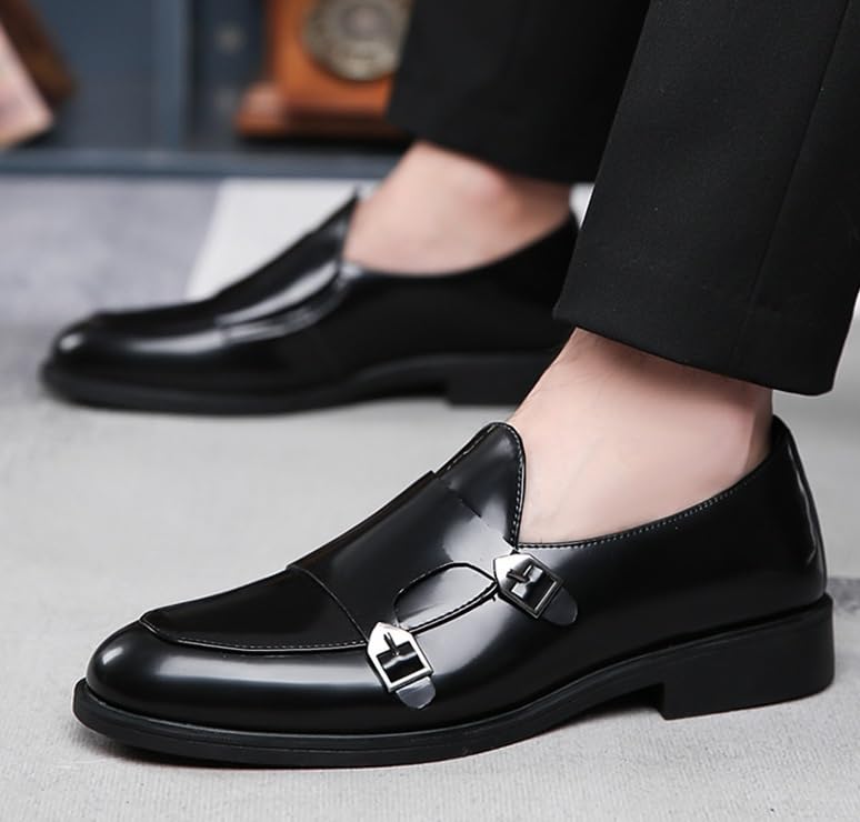 Mens Modern Dress Shoes Classic Slip On Oxfords Shoes Men Formal Casual Business Wedding Work Loafers Shoes(10)2