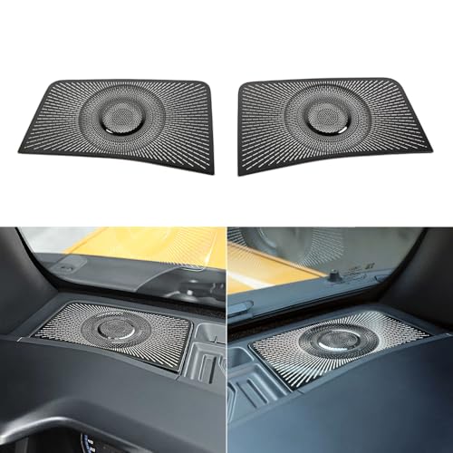 Front Dashboard Speaker Frame Cover Trim Car A-Pillar Audio Stereo Horn Speaker Mesh Grille for Ford Bronco 2021 2022 2023 2024 Interior Accessories (Black)
