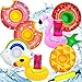 7pcs Porta Bevande Gonfiabili per Piscina Portabibite Gonfiabili con 1 Pompa ad Aria, Portabottiglie da Bagno per Acqua, Porta Cocktail, Porta Birra, Boccale, Porta lattine, Porta Boccale di Birra