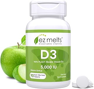 EZ Melts Dissolvable Vitamin D3 5,000 IU, Sugar-Free, 3-Month Supply - 1 Pack