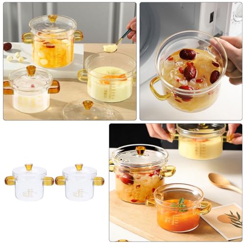 Cocotte en verre avec couvercle pot à ragoût de cuisine 150ml pour cuisson de lait