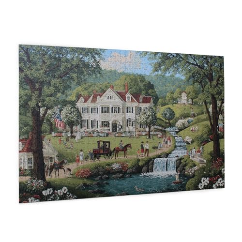 Puzzle de 1000 piezas para adultos – Rompecabezas estético de finca campestre para relajación, mindfulness, alivio de estrés, decoración del hogar y regalo miniatura 2