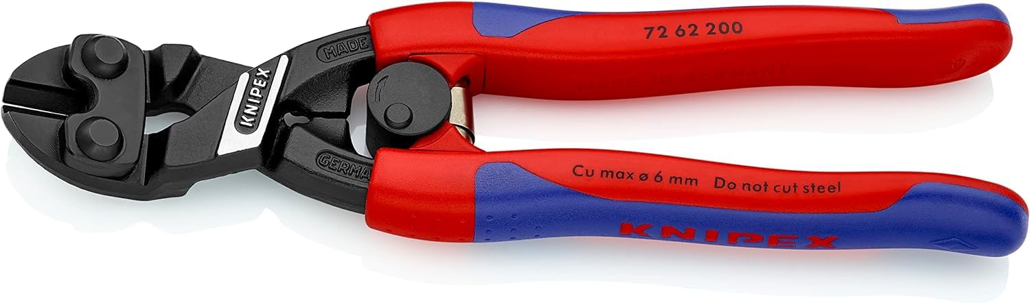 KNIPEX Tronchese per taglio raso tipo forte per metalli teneri e plastica rivestiti in materiale bicomponente, forma, 72 62 200
