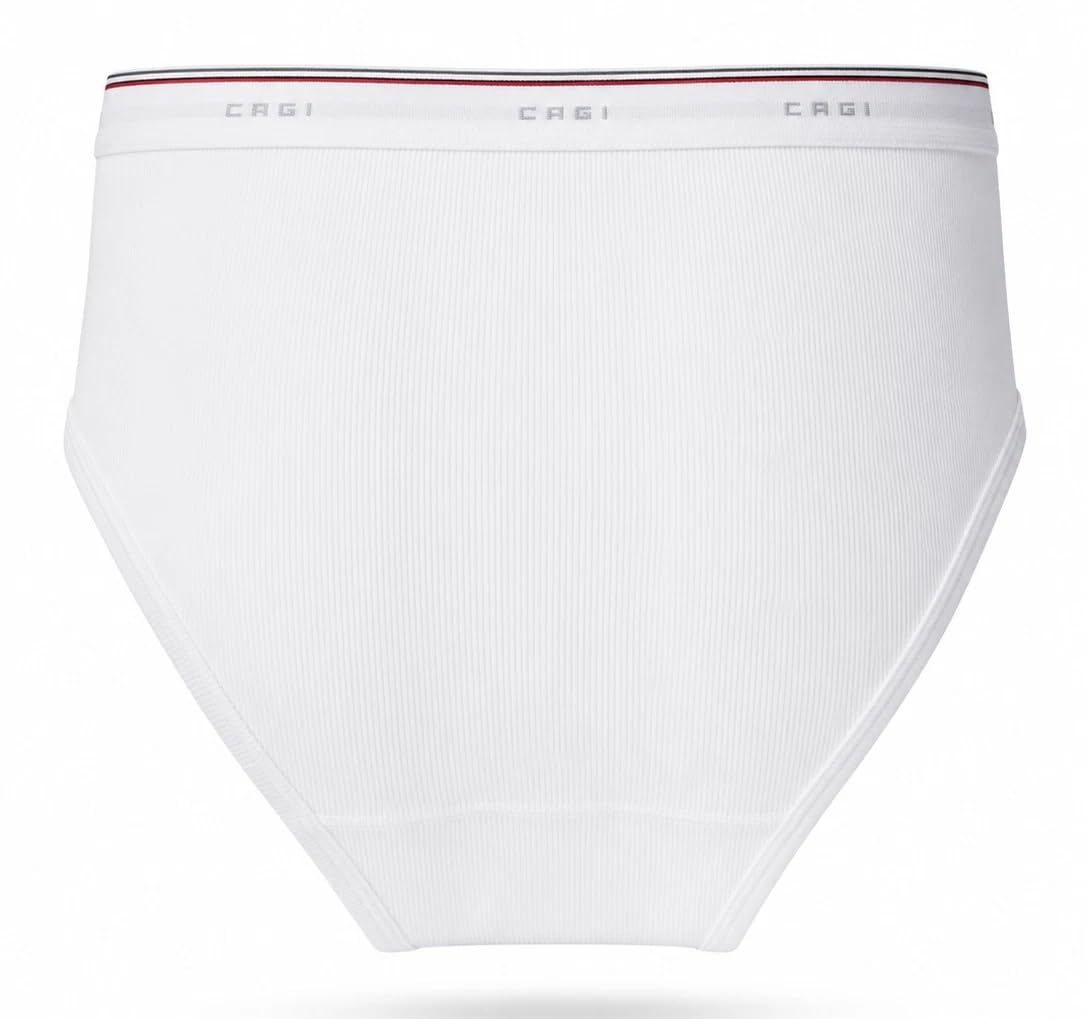 2 Slip Mutanda Uomo Vita Alta a Costina Apertura Laterale Elastico Esterno Modello 1200 100% Cotone