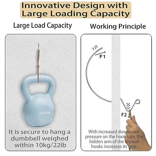 Image of 20Pcs Picture Hanger Hooks Super Hooks for Hanging Drywall Picture Hanging Hooks Heavy Duty Wall Hooks for Hanging Pictures, Photos, Frames, Planters, Art, Clock