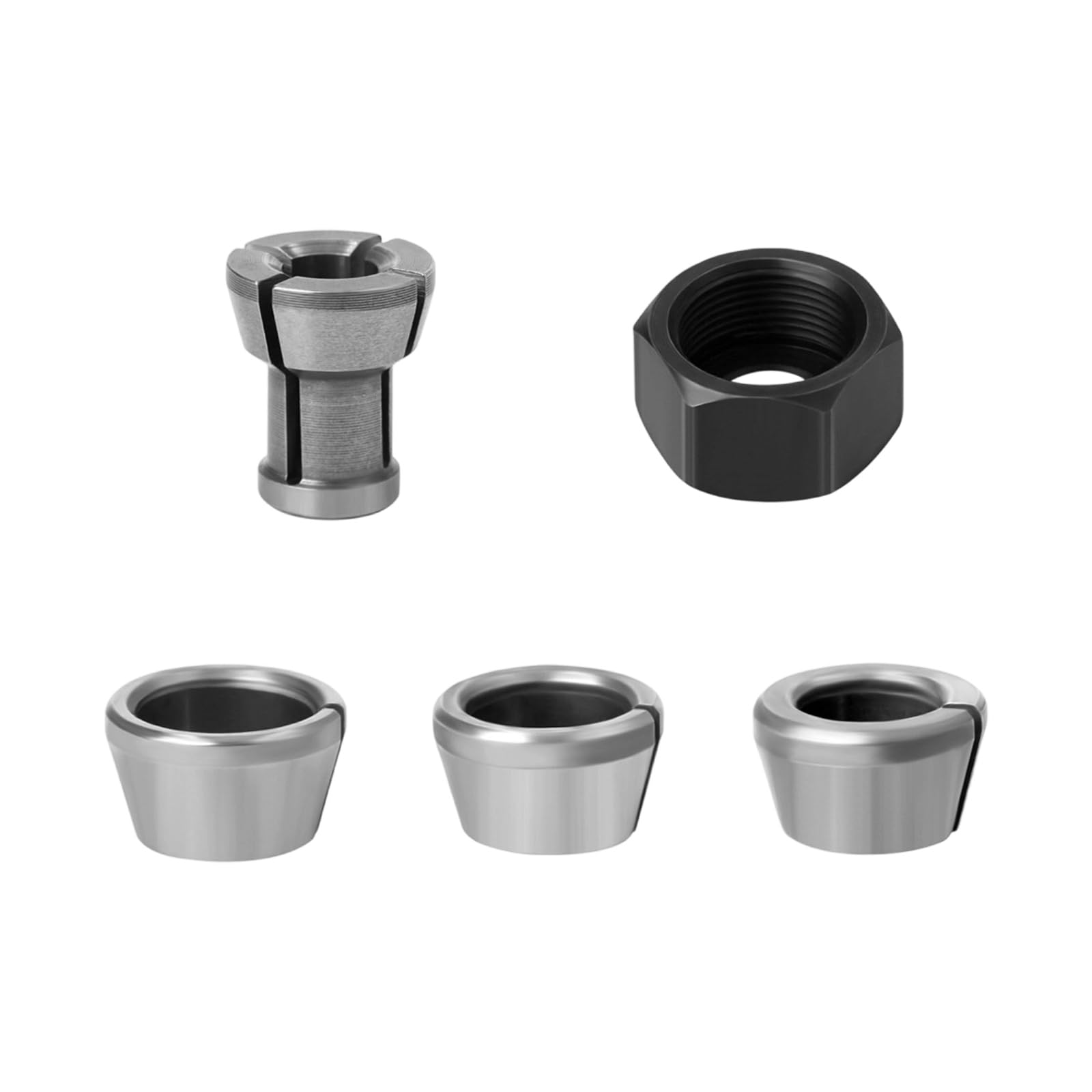 Gtylf 5Pcs Quick-Change Carbon Steel Chucks For Accurate Carving Router Applications Wood Carving Chucks