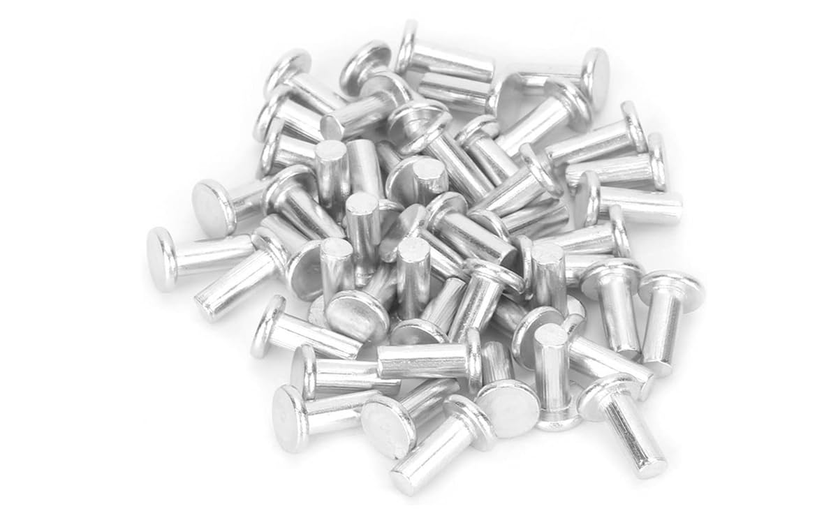 Aluminium M4 x 12mm Flat Head Solid Rivet Flat Head Solid Aluminum Rivet Flat Head Solid Solid Rivet for Repairing Boats Aircraft - 100 pcs-picture-19