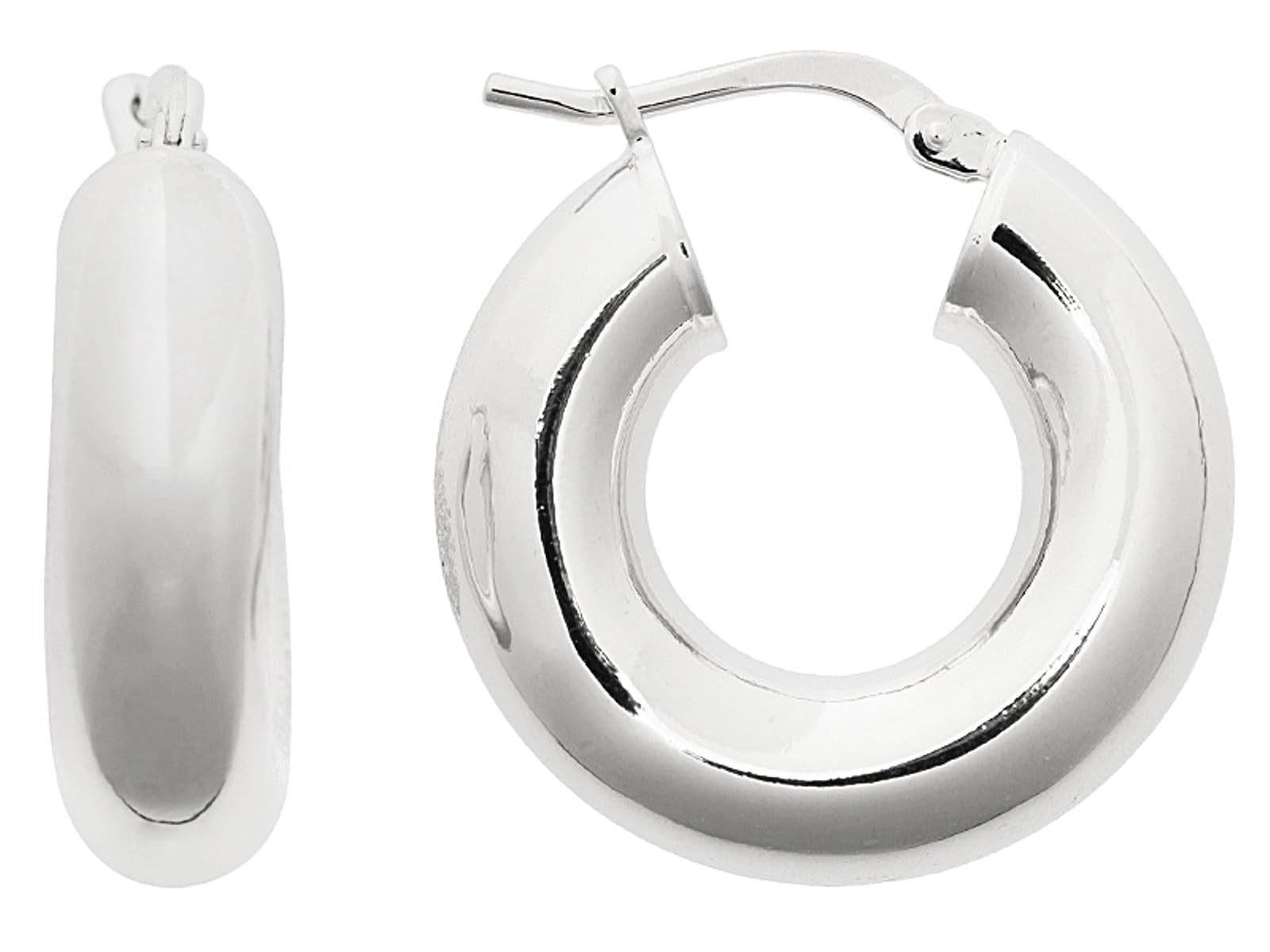 JTV18k Yellow Gold Plated Chunky Hoop Earrings – Gold Over Bronze Hoop Earrings - Cute Simple Earrings for Women - Small Gold Hoops for Women - Gold Loop Earrings - Classy Jewelry for Women