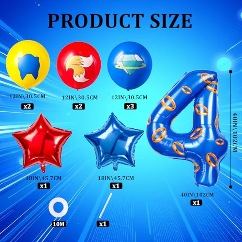 Image of number 40 inch blue and gold ring balloon set birthday number decoration aluminum film balloon suitable for boys and girls blue theme party cartoon party decoration supplies (4)