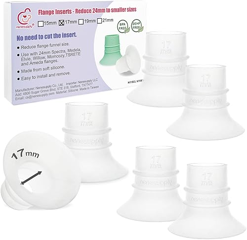 Nenesupply 2 generación de 0.669 in 6 piezas de insertos de brida compatibles con brida de 0.945 in de Elvie OG Elvie Stride Spectra Momcozy Willow