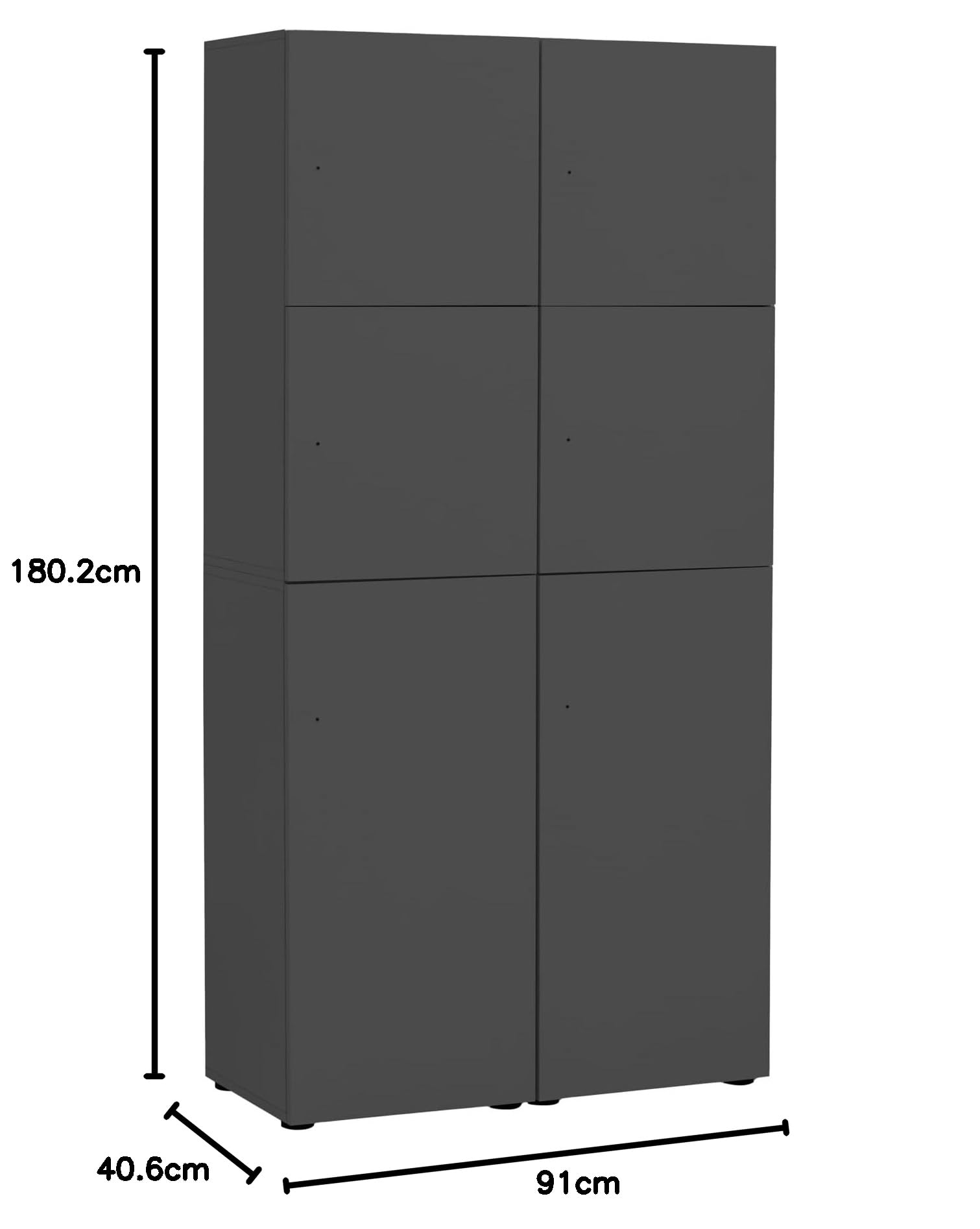Schildmeyer Locked Spind Schrank Set Cap 702030 mit elektronischem Schloss, Holzwerkstoff, anthrazit