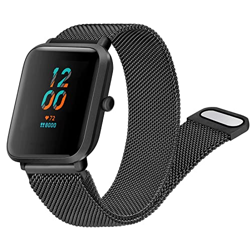 Meliya Correa para Amazfit Bip 3/Bip Lite/Bip S/Bip S Lite/Bip U/Bip U Pro,Correas Metal de Acero...