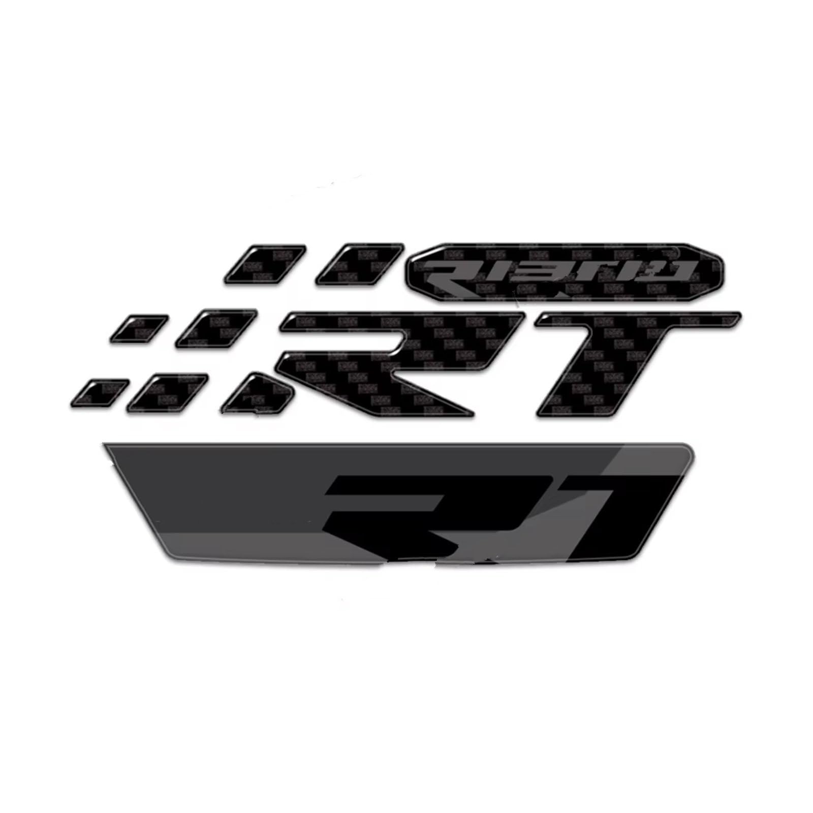 Compatibile Con Per R1300 Per RT 2025 Carbon Look 3D Gel Moto Carenatura Anteriore Trim Protector Adesivo Impermeabile Antiscivolo Serbatoio(Triple Black)