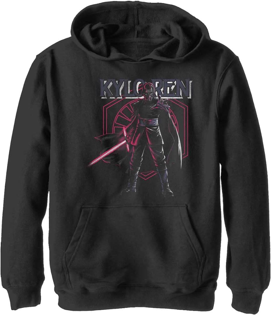 STAR WARS Boy's The Rise of Skywalker Kylo Ren Emblem Pull Over Hoodie