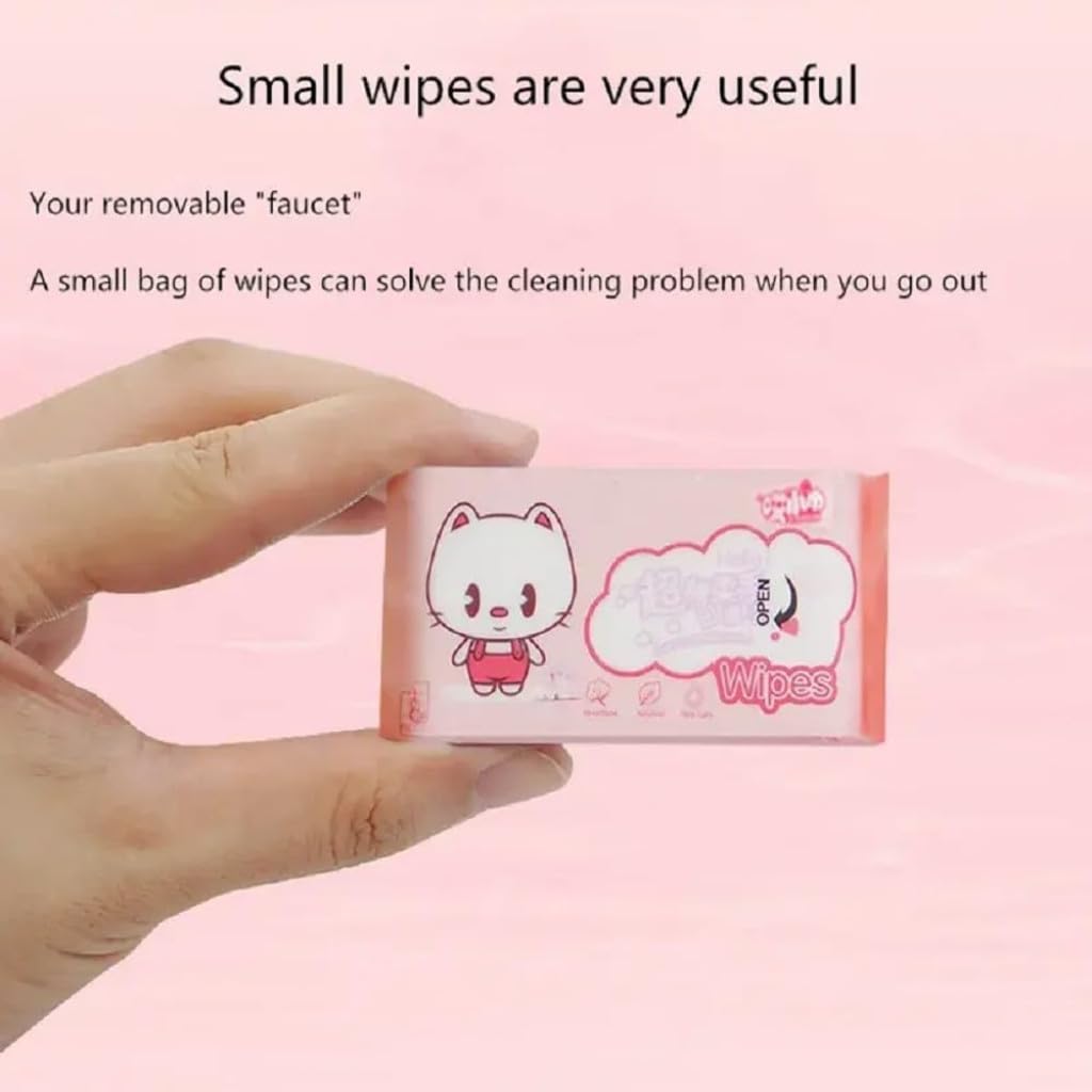 Super Mini Wet Wipes for Baby & Face – 64 Wipes, 1 Pack | Soft, Gentle & Travel Friendly | Pocket Size Disposable Wipes for Skin, Hands, Face | Cute Cat Design | Refreshing Cleansing Wipes for All Ages Super Mini Wet Wipes for Baby & Face – 64 Wipes, 1 Pack | Soft, Gentle & Travel Friendly | Pocket Size Disposable Wipes for Skin, Hands, Face | Cute Cat Design | Refreshing Cleansing Wipes for All Ages