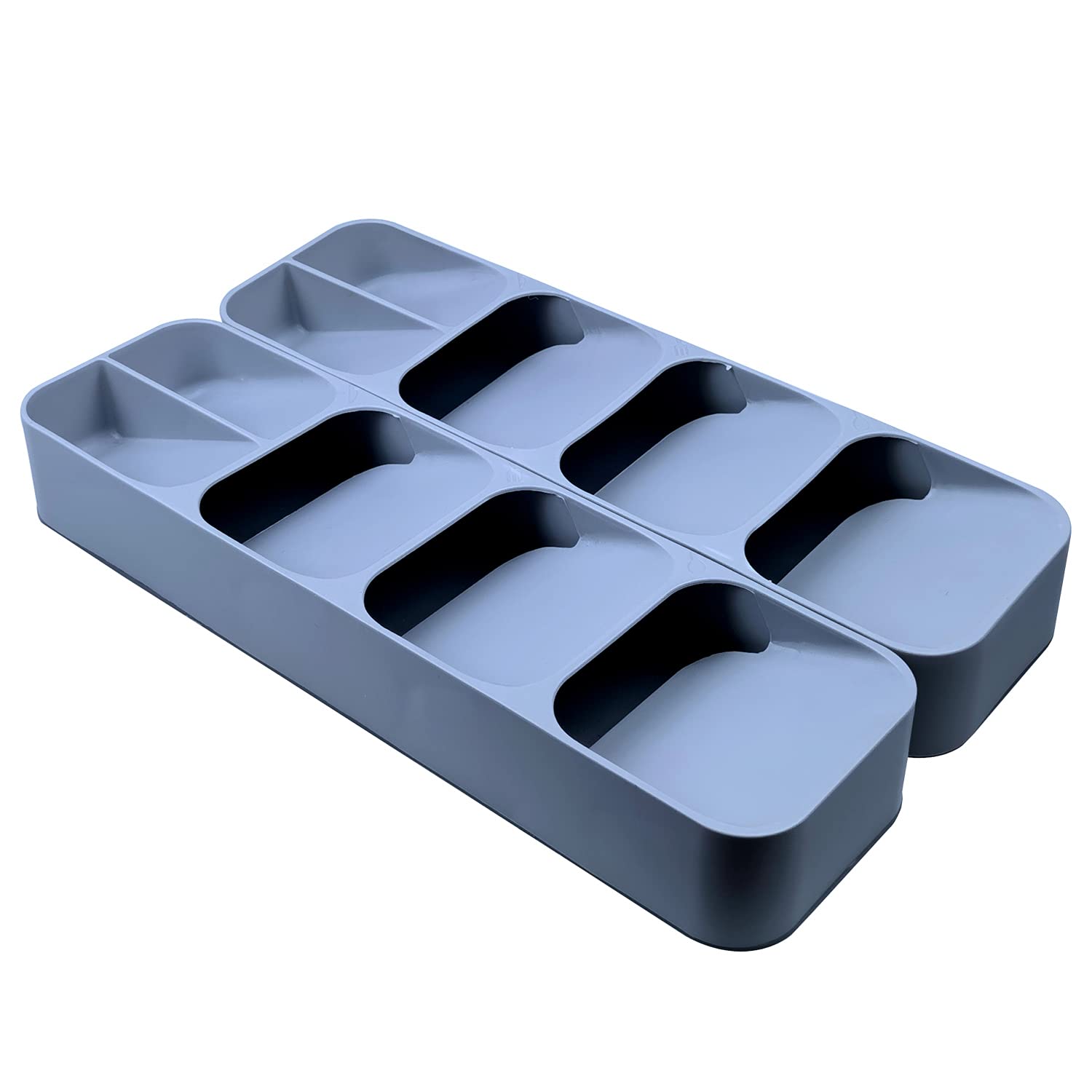 2-Pack Kitchen Drawer Organizer Tray Box, Drawerstore Compact Tray for Cutlery Spoon Knife and Fork Partition Storage