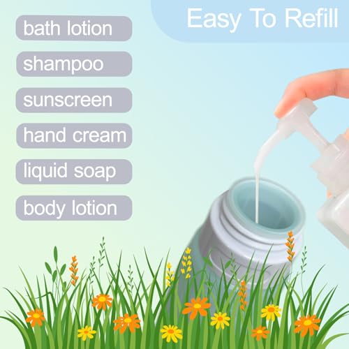 3 oz Leak Proof Travel Bottles for Toiletries|TSA Approved Refillable Silicone Travel Size Bottles for Shampoo,Conditioner|Translucent Pastel Color, Wide Mouth Opal-Shaped Design(4 Pack) 6