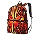 Rucksack mit orangefarbenem Schmetterlings-Druck, Laptop, wasserdicht, diebstahlsicher, lässiger Rucksack, USB-Ladeanschluss, Rucksack, Unisex, Schwarz , Einheitsgröße