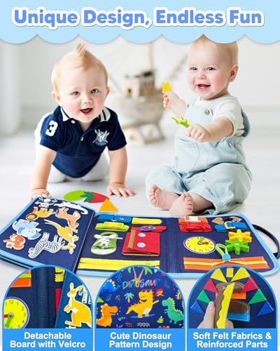 Image of Exorany Busy Board Montessori Toys for Toddler Boy Birthday Gifts, Busy Book Sensory Learning Toys for Toddlers, Toddler Boy Airplane Car Travel Toy Educational Activities