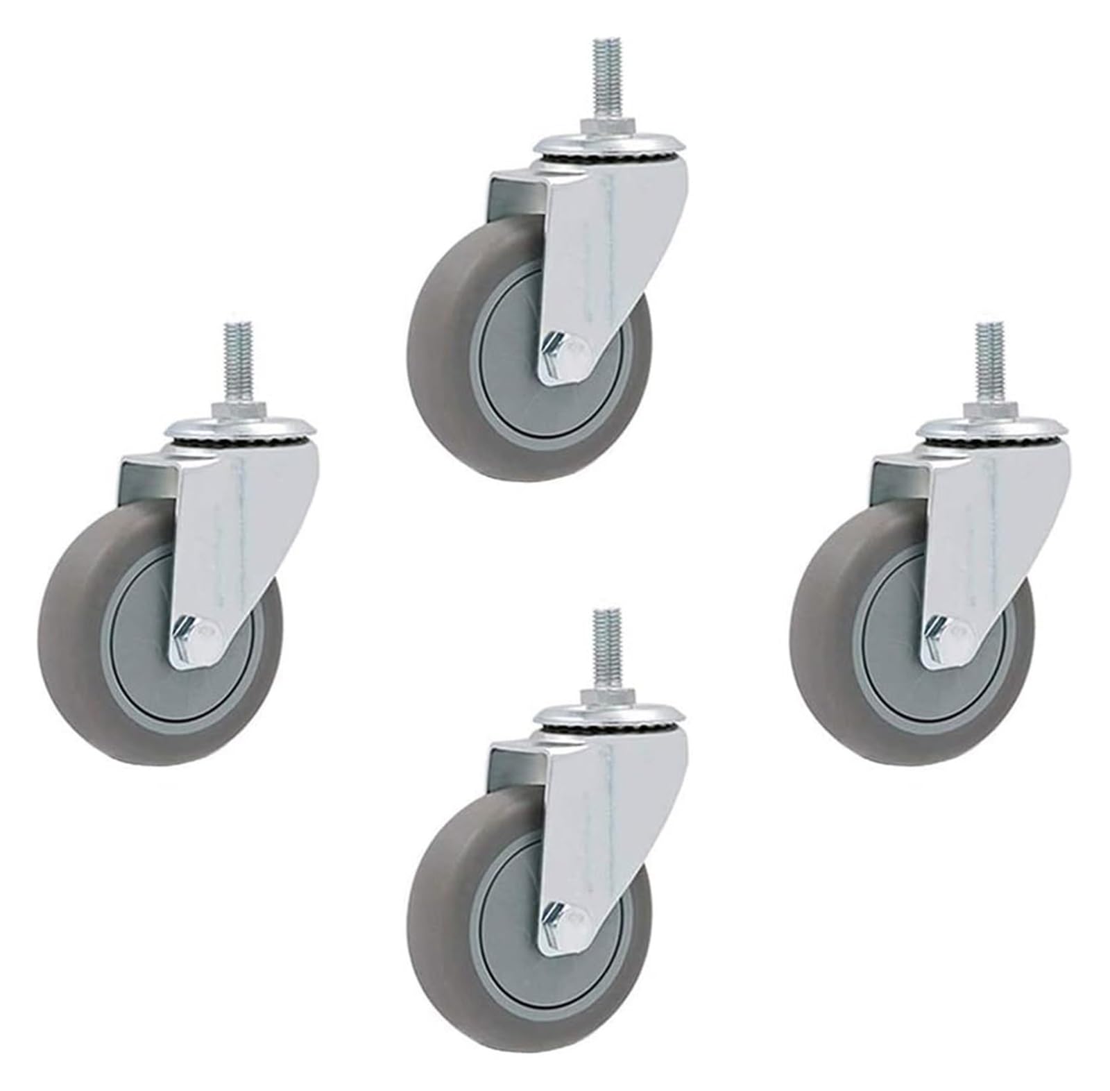 GYRAZXS Heavy Duty Caster Wheels 4 Rubber Wheels with Brake M12 Bolt Support 600kg Load Capacity Ideal for Trolleys Workbenches and Furniture Mobility