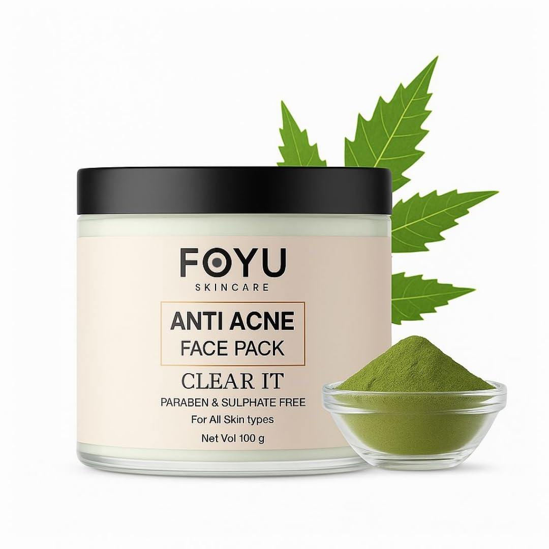 Anti-Acne Face Pack Clay Mask 100g Purifying & Oil-Balancing Acne Control Formula Reduces Inflammation & Breakouts Detoxifying Clay Mask for All Skin Types Paraben & Sulphate Free