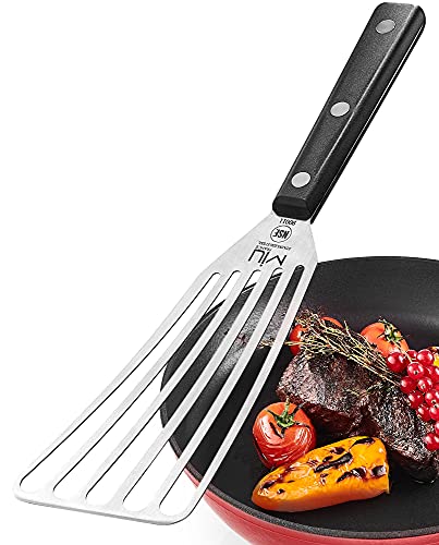 MIU France Large Stainless Steel Slotted Turner, 3 by 11-Inch