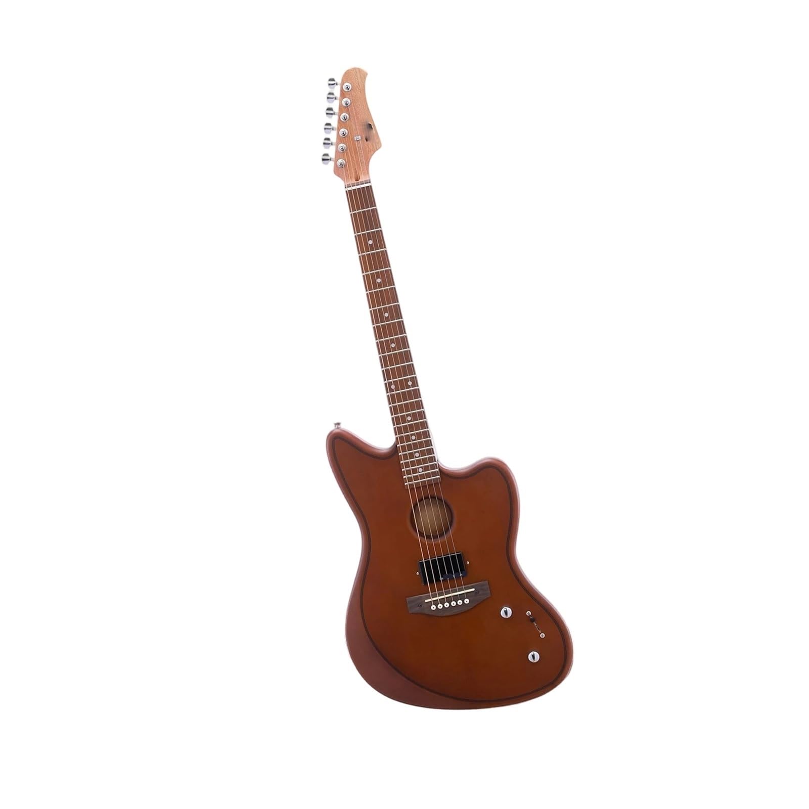 Chitarre Elettriche Adulti Chitarra Acustica Elettrica Semi Cava Con Finitura Marrone Satinato Configurazione Pickup HSH