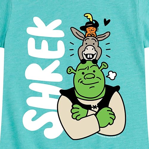 HYBRID APPAREL Shrek - Shrek Stacked Characters - Toddler & Youth Girls Short Sleeve Graphic T-Shirt3