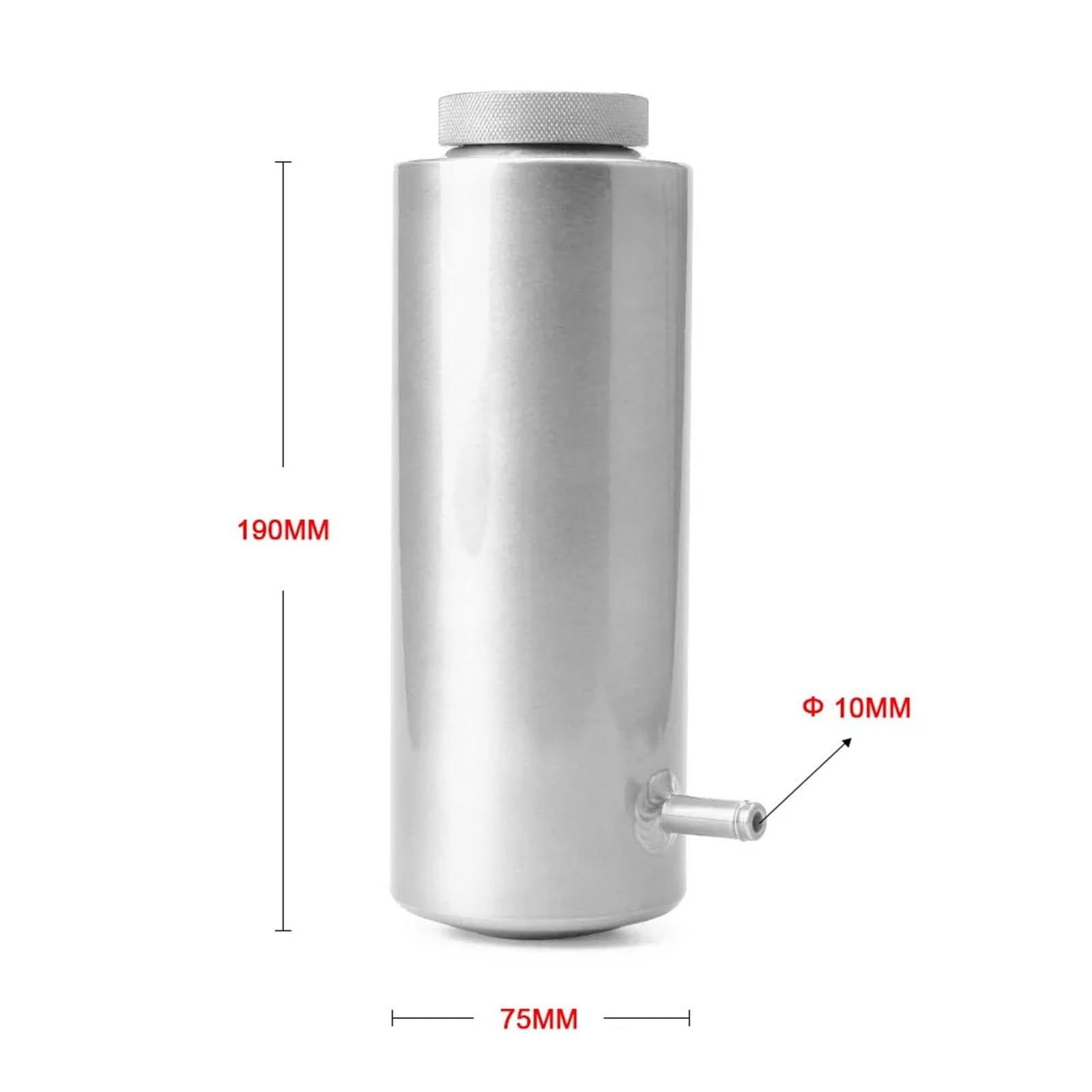 Zbiornik wyrównawczy 800ML Uniwersalny zbiornik na płyn chłodniczy, aluminiowy przelewowy, TT101142(Silver)