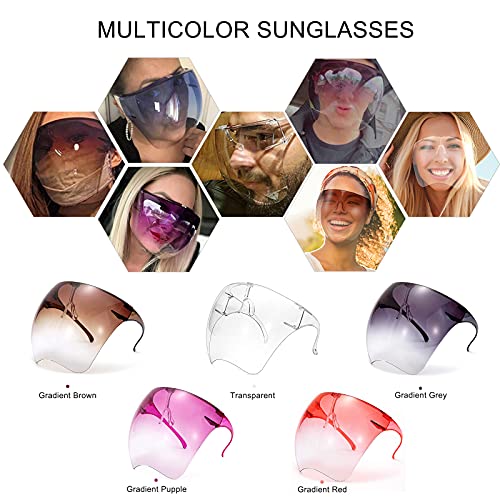 Unisex Clear Full Face Shield with Glasses, Anti Fog Goggle Sunglasses Fashion Tinted Lens Eyewear Eye Shield Protection4