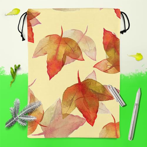 Image of ArtzFolio Autumn Leaves D3 | Reusable Sack Bag | Bag for Gym, Storage, Vegetable & Travel
