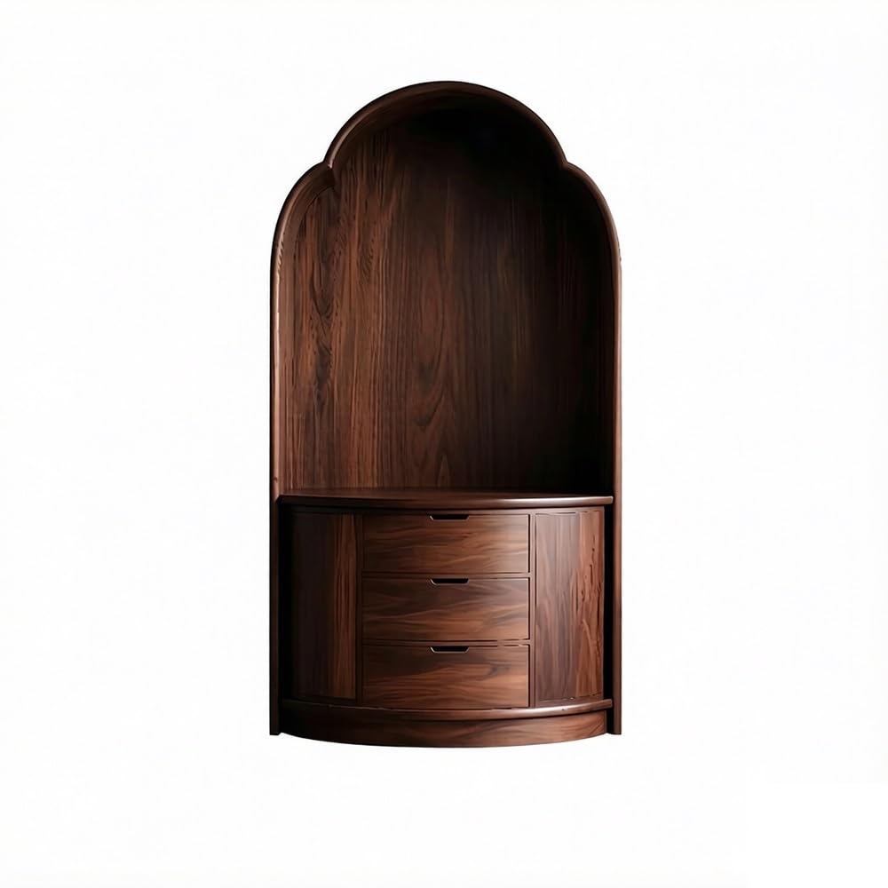 ZENY896V Mandir Solid Wood Altar Cabinet Minimalist Home Spiritual Display Unit shrine altar